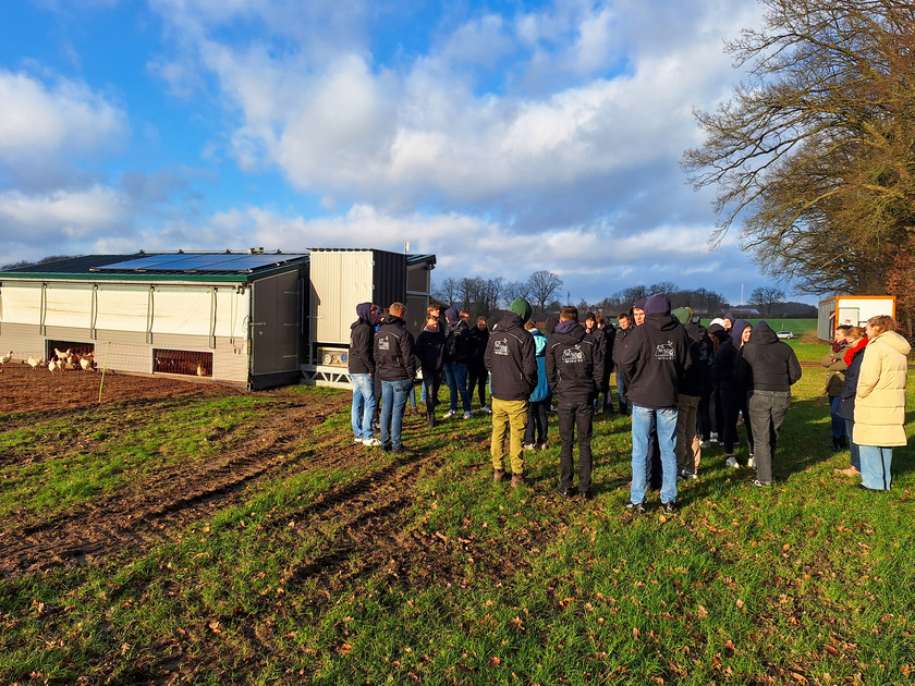 EIne Gruppe junger Menschen auf dem Feld.