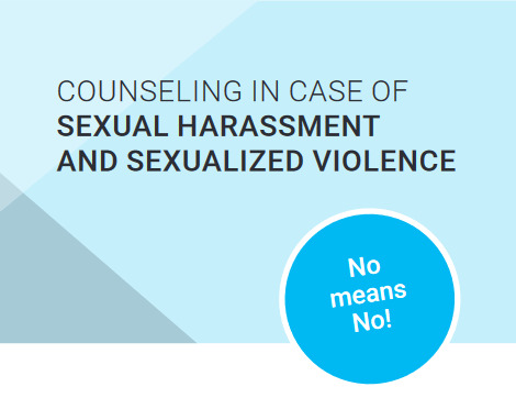 Flyer "Counseling in case of sexual harassment and sexual violence" front